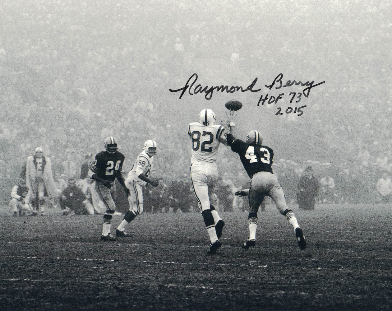 Raymond Berry Autographed/Signed Baltimore Colts 8x10 Photo HOF 30119