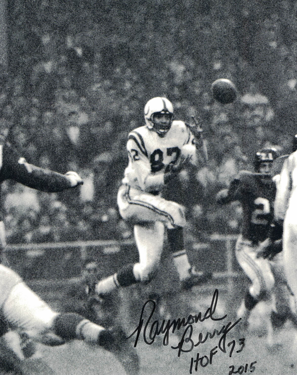Raymond Berry Autographed/Signed Baltimore Colts 8x10 Photo HOF 30120