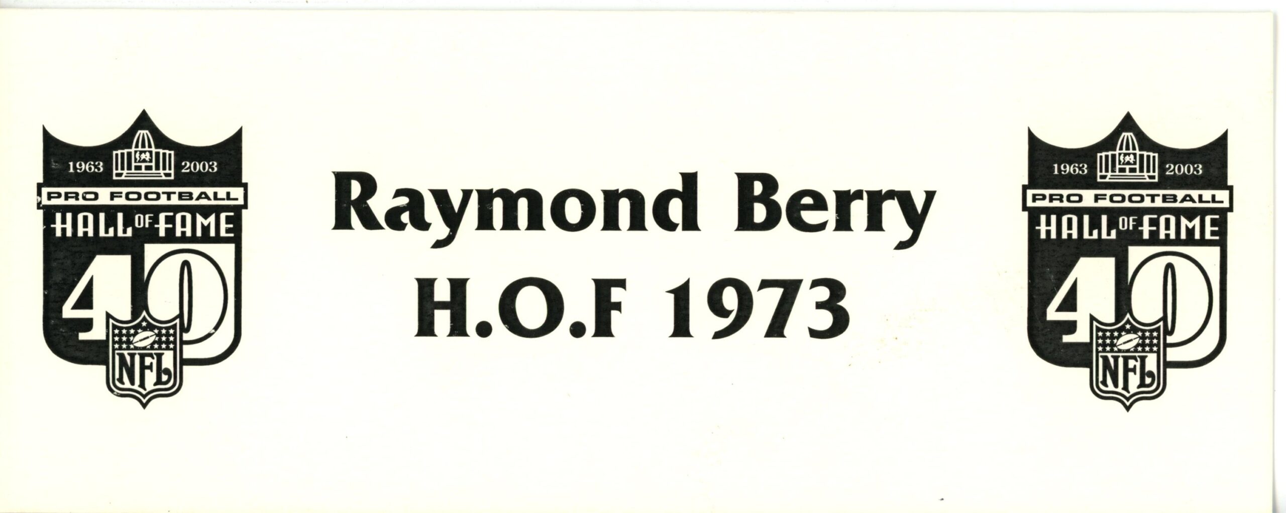 Raymond Berry Autographed Baltimore Colts Hall of Fame Place Card Beckett 56223 2 Raymond Berry Autographed Baltimore Colts Hall of Fame Place Card Beckett 56223