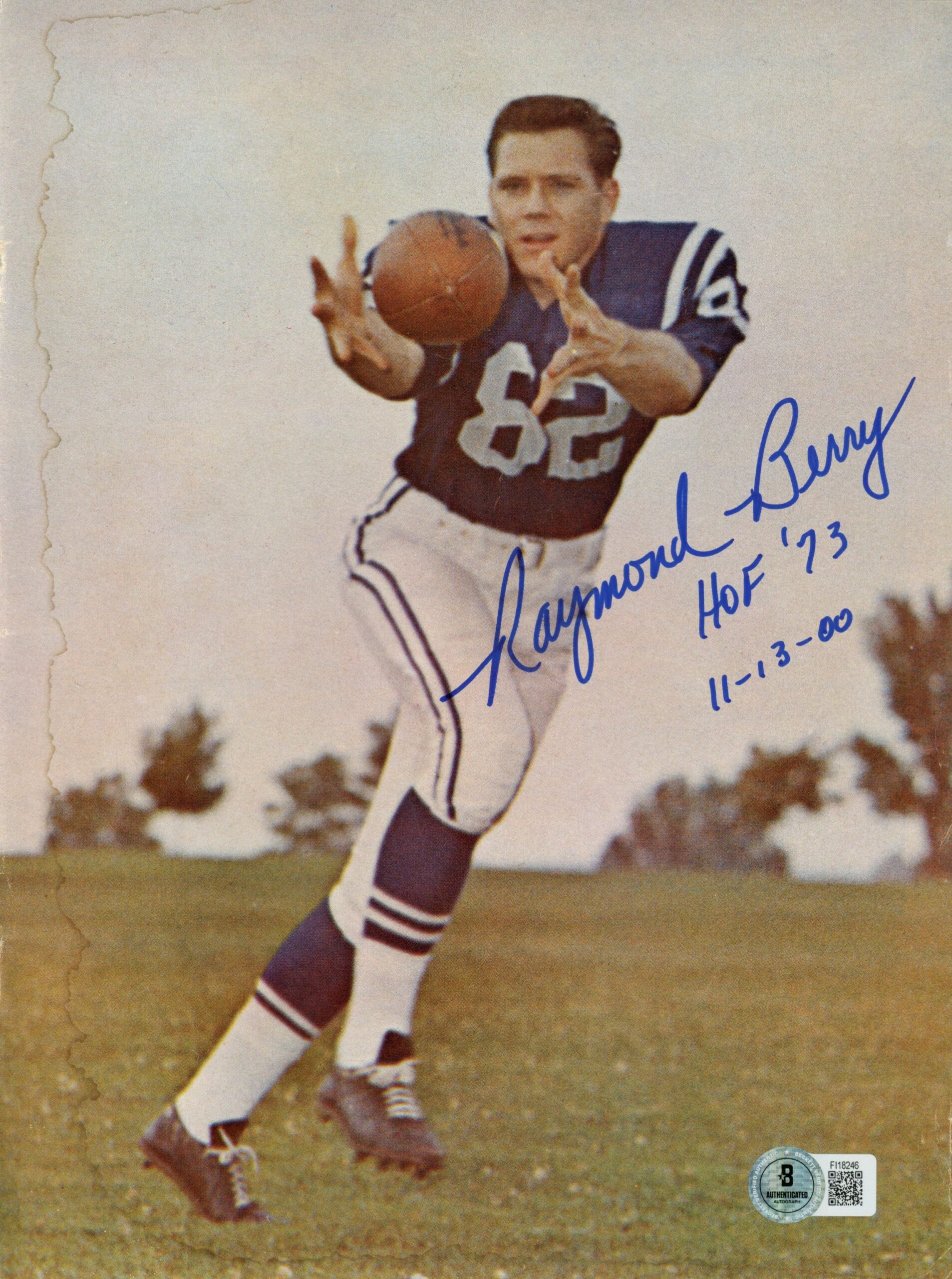 Raymond Berry Signed Baltimore Colts AS IS Magazine Page w/HOF Beckett 57240