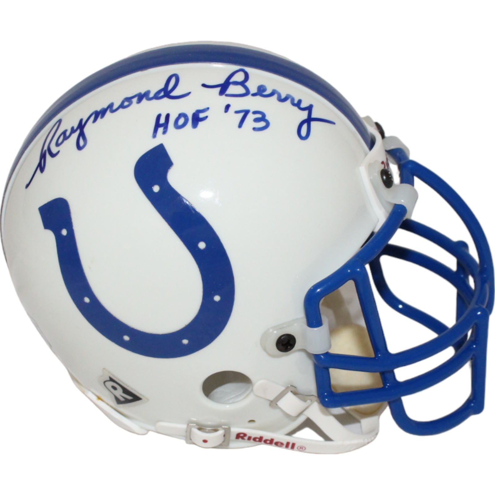 Raymond Berry Signed Baltimore Colts VSR4 Authentic Mini Helmet BAS 44147