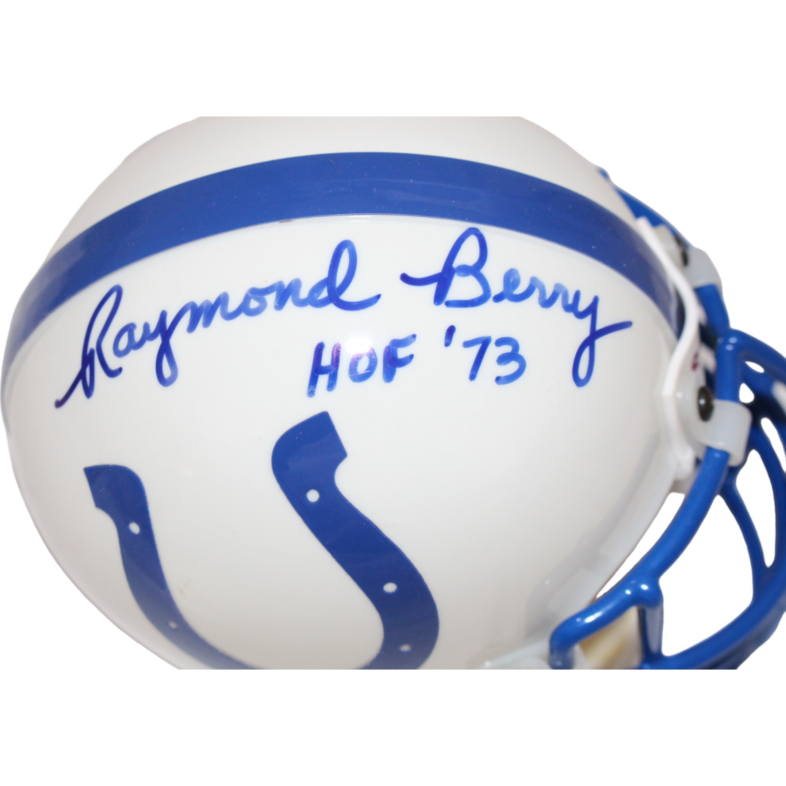 Raymond Berry Signed Baltimore Colts VSR4 Authentic Mini Helmet BAS 44147