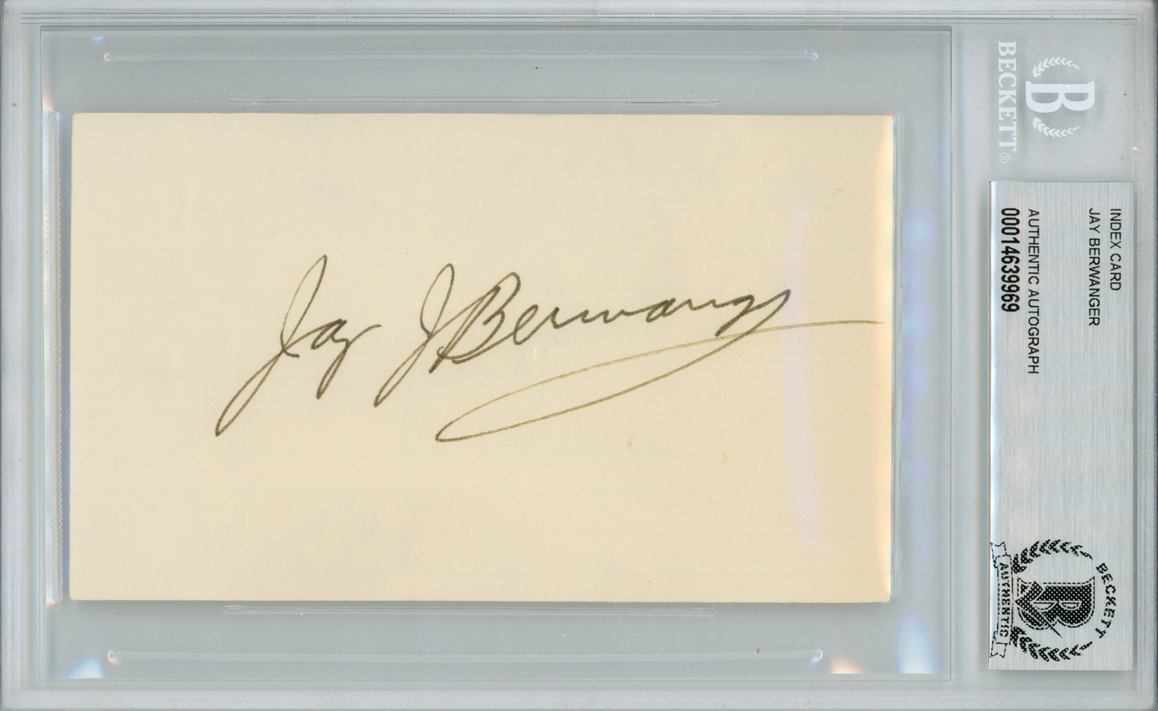Jay Berwanger Autographed University Of Chicago Index Card Beckett Slab