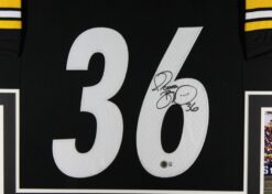Jerome Bettis Autographed/Signed Pro Style Black XL Framed Jersey Beckett 51209