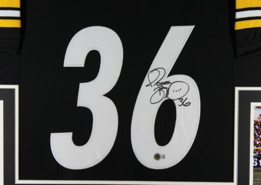 Jerome Bettis Autographed/Signed Pro Style Black XL Framed Jersey Beckett 51209