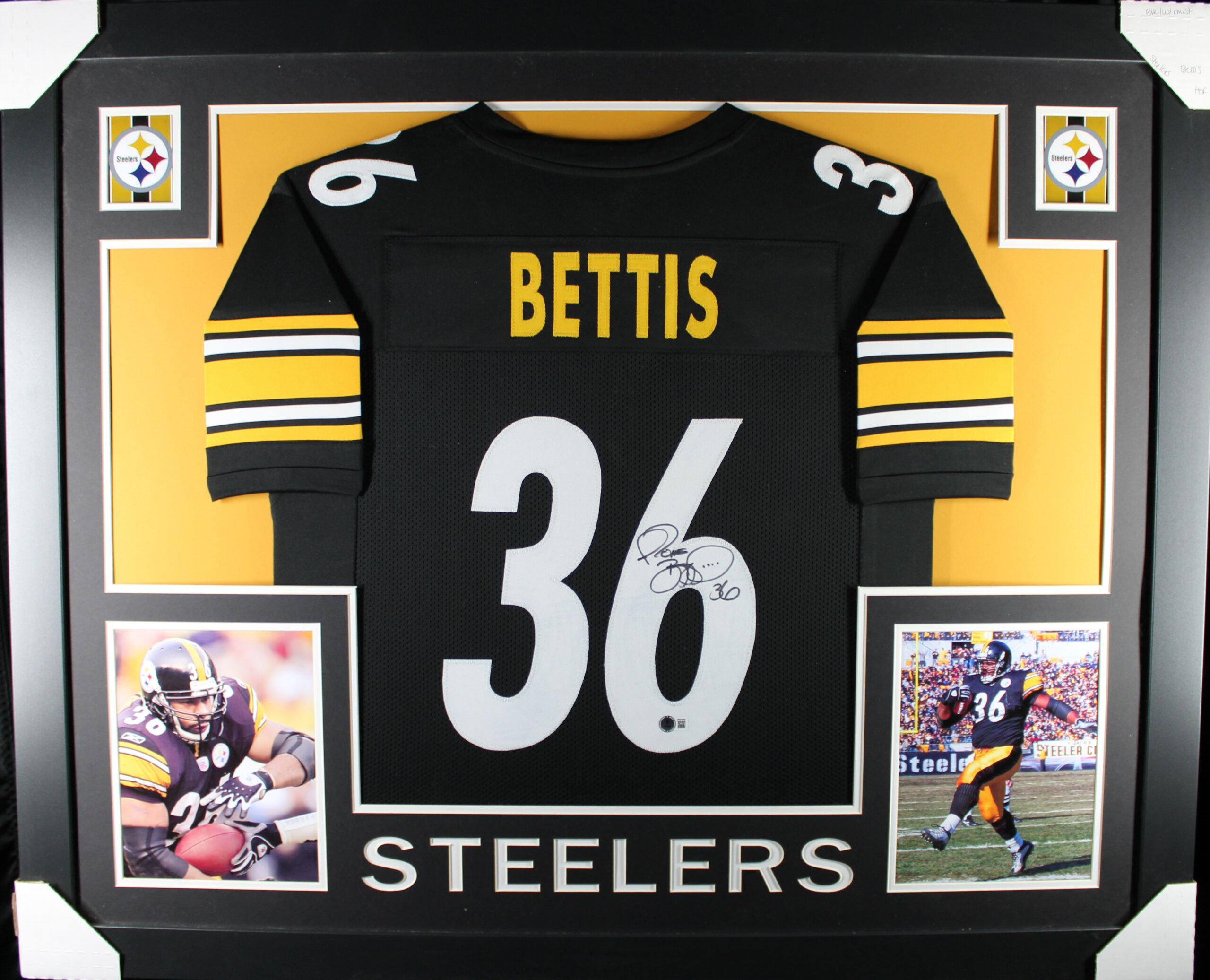Jerome Bettis Autographed Pro Style Sz XL Framed Jersey 35x43 Beckett 57294 1 Jerome Bettis Autographed Pro Style Sz XL Framed Jersey 35x43 Beckett 57294