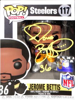 Jerome Bettis Signed Pittsburgh Steelers Funko Pop! #117 Beckett 42564