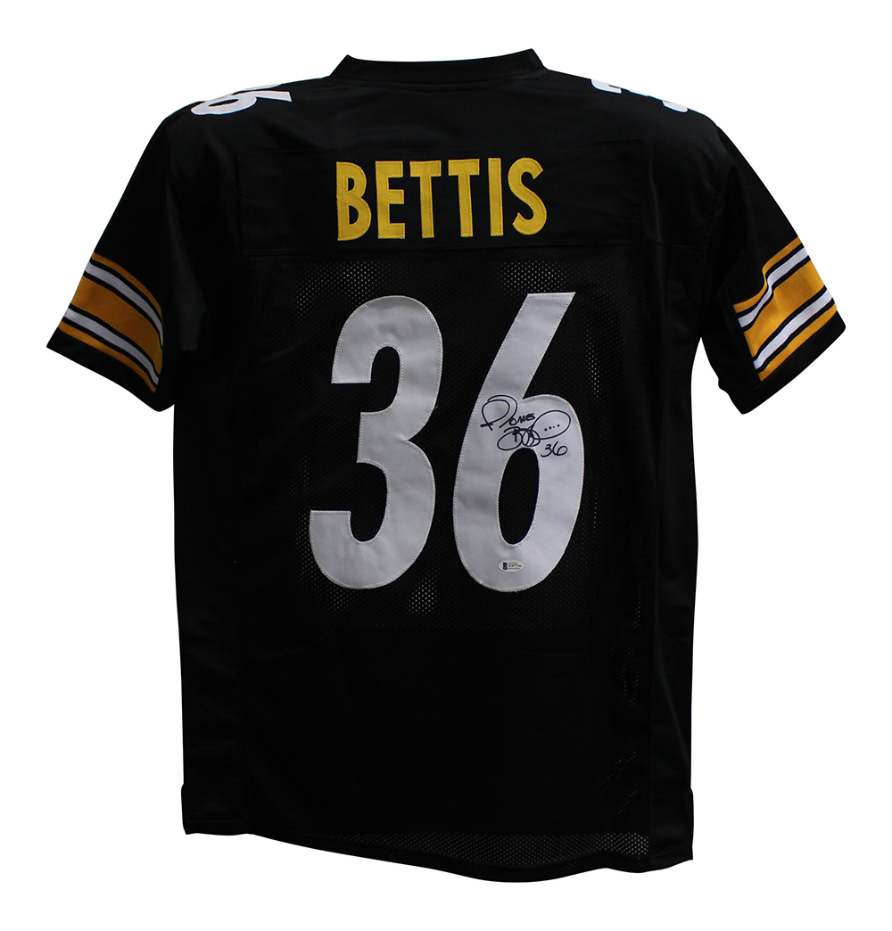 Jerome Bettis Autographed/Signed Pro Style Black XL Jersey BAS 28150