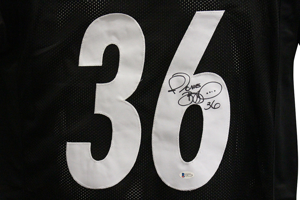 Jerome Bettis Autographed/Signed Pro Style Black XL Jersey BAS 28150