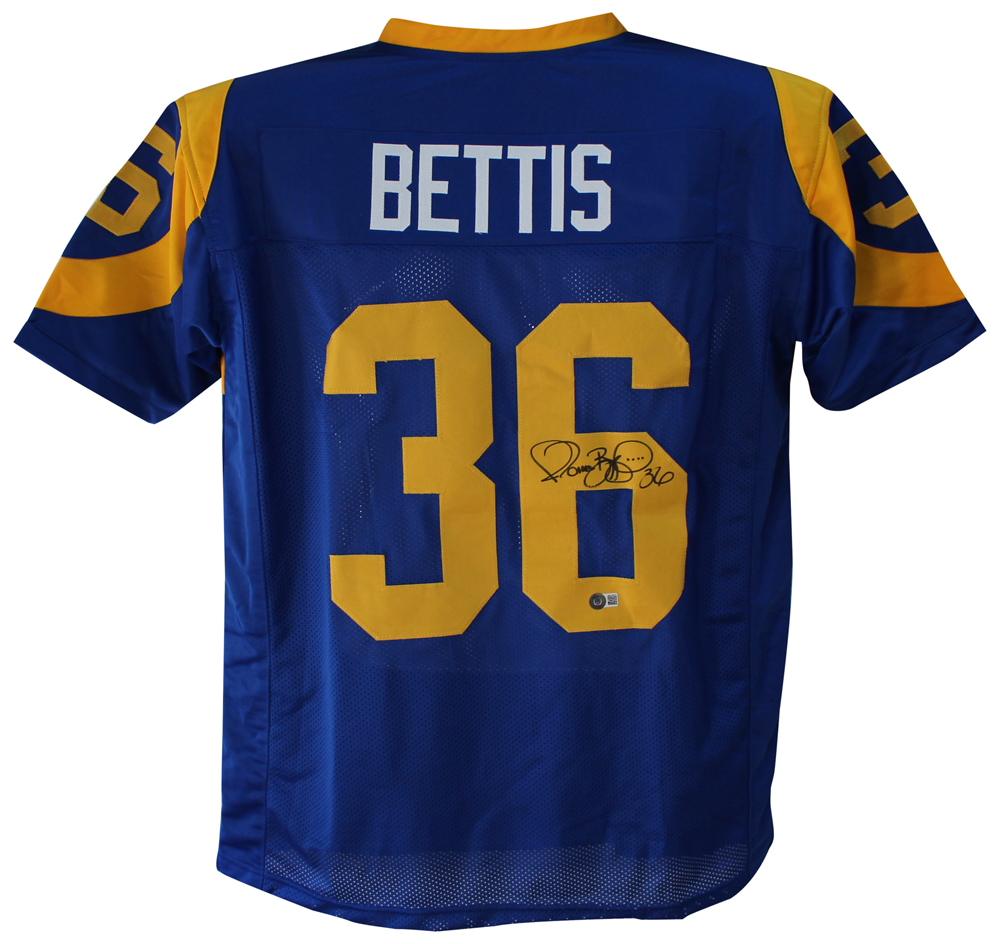 Jerome Bettis Autographed/Signed Pro Style Blue XL Jersey Beckett BAS