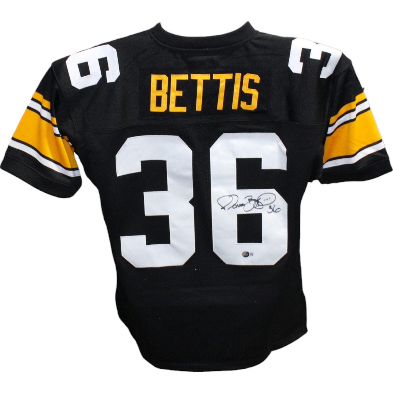 Jerome Bettis Signed Pittsburgh Steelers M&N Jersey Black Beckett