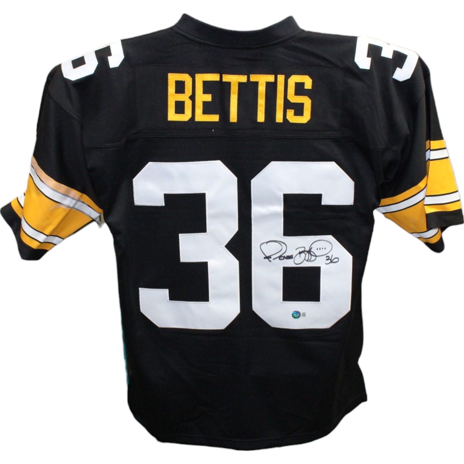 Jerome Bettis Signed Pittsburgh Steelers M&N Jersey Black Beckett
