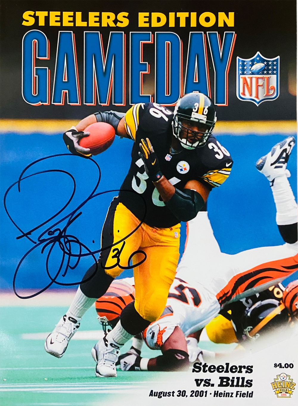 Jerome Bettis Autographed Steelers 8/30/2001 Gameday Magazine Beckett