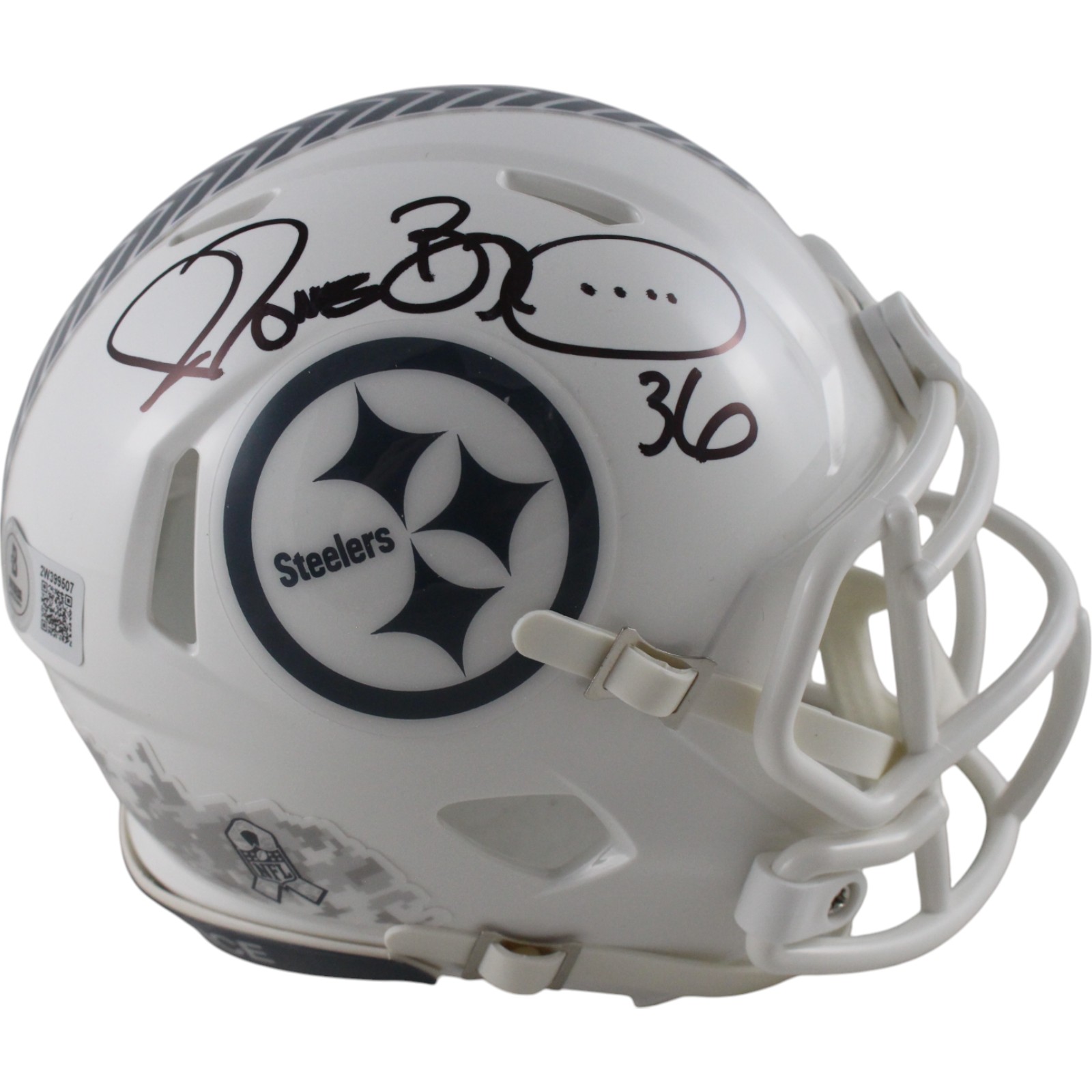 Jerome Bettis Autographed Pittsburgh Steelers 24 STS Mini Helmet Beckett 49218