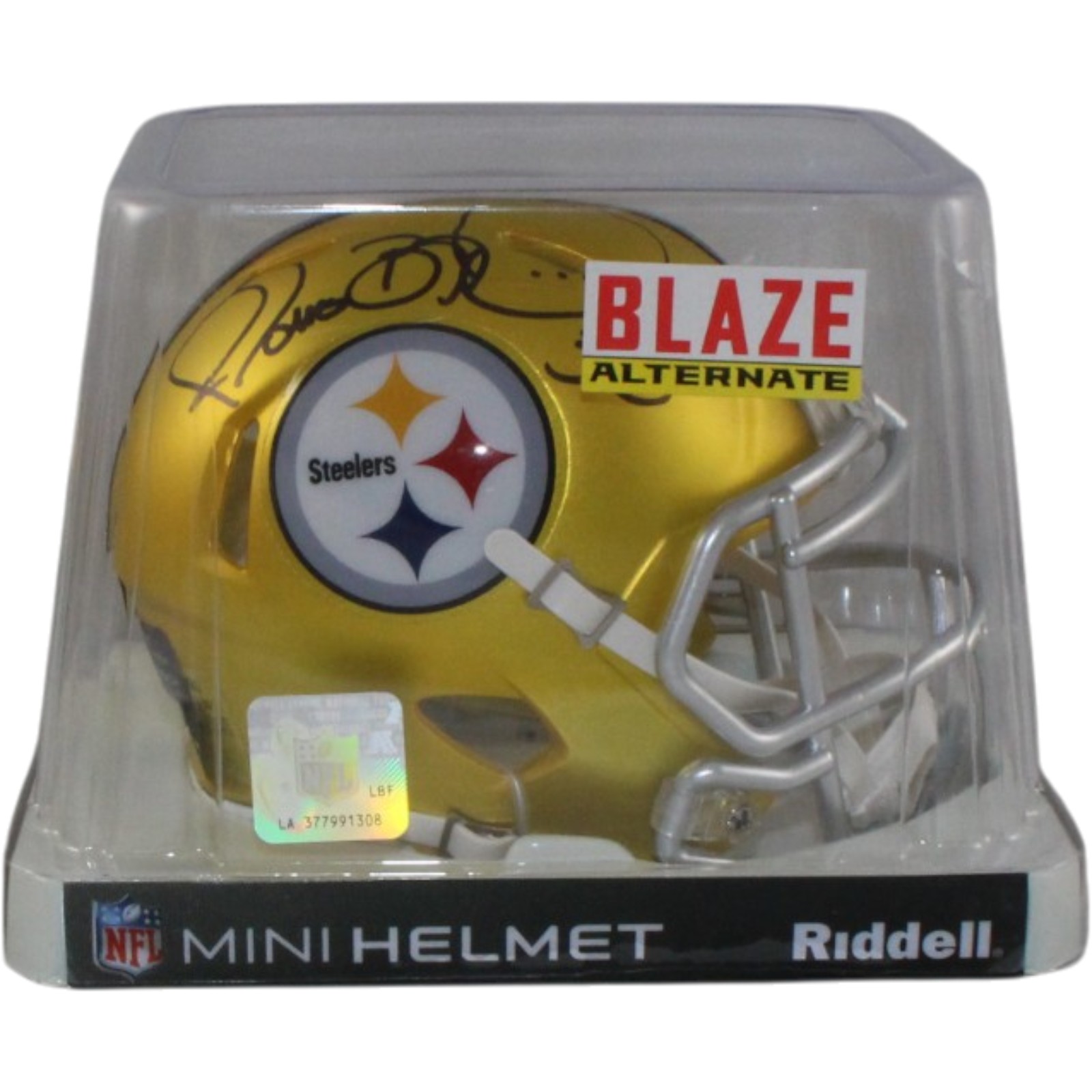 Jerome Bettis Signed Pittsburgh Steelers Blaze Mini Helmet Beckett WIT 57535 5 Jerome Bettis Signed Pittsburgh Steelers Blaze Mini Helmet Beckett WIT 57535