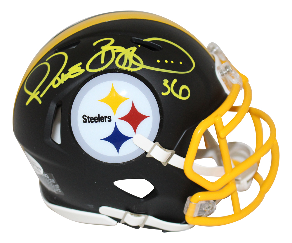 Jerome Bettis Autographed Pittsburgh Steelers Black Matte Mini Helmet BAS 28147