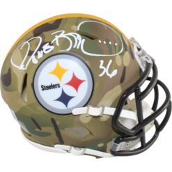 Jerome Bettis Autographed Pittsburgh Steelers Camo Mini Helmet Beckett 51645