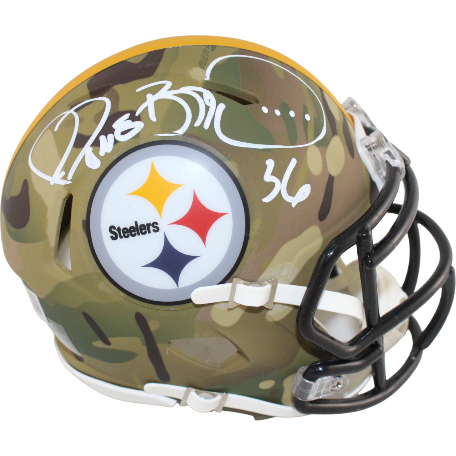 Jerome Bettis Autographed Pittsburgh Steelers Camo Mini Helmet Beckett 51645 1 Jerome Bettis Autographed Pittsburgh Steelers Camo Mini Helmet Beckett 51645