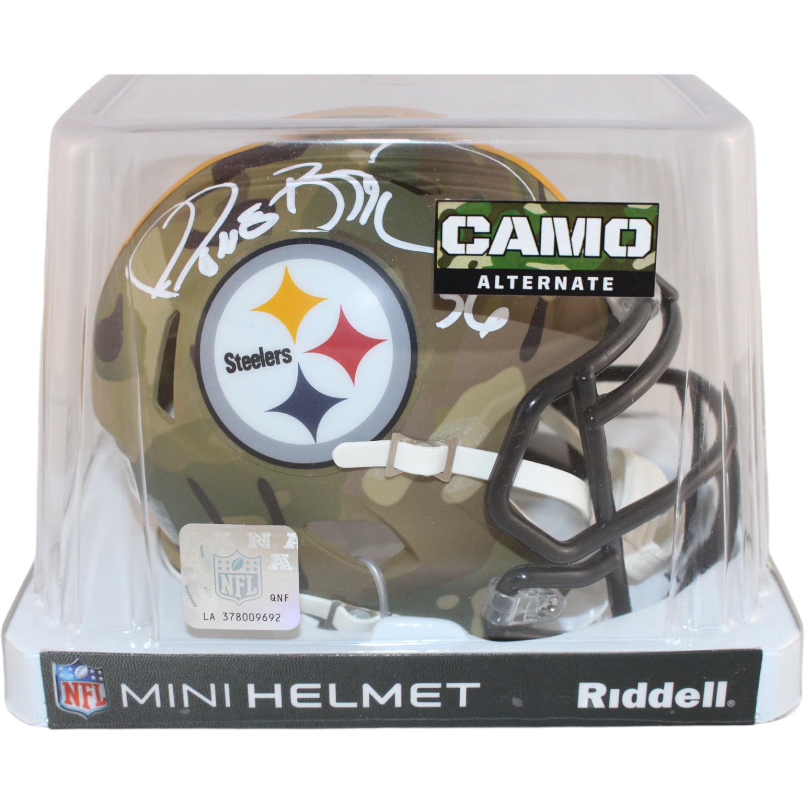 Jerome Bettis Autographed Pittsburgh Steelers Camo Mini Helmet Beckett 51645 5 Jerome Bettis Autographed Pittsburgh Steelers Camo Mini Helmet Beckett 51645