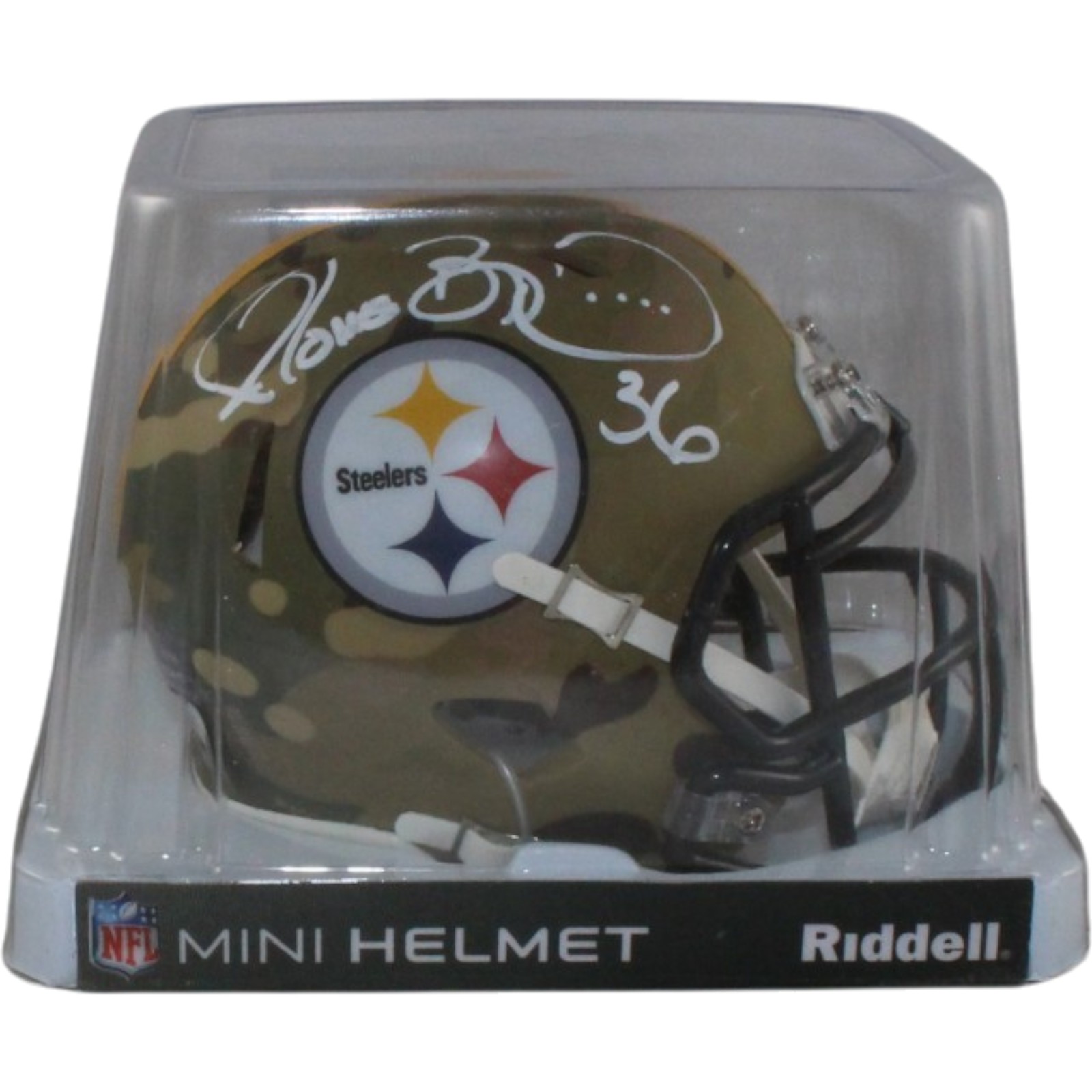 Jerome Bettis Signed Pittsburgh Steelers Camo Mini Helmet Beckett WIT 57537 5 Jerome Bettis Signed Pittsburgh Steelers Camo Mini Helmet Beckett WIT 57537