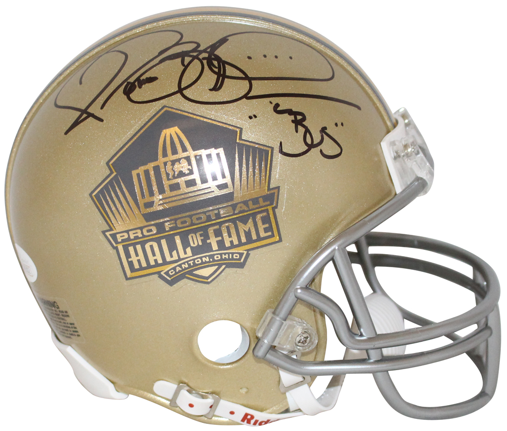 Jerome Bettis Autographed/Signed Hall Of Fame Gold Mini Helmet Bus JSA 31868