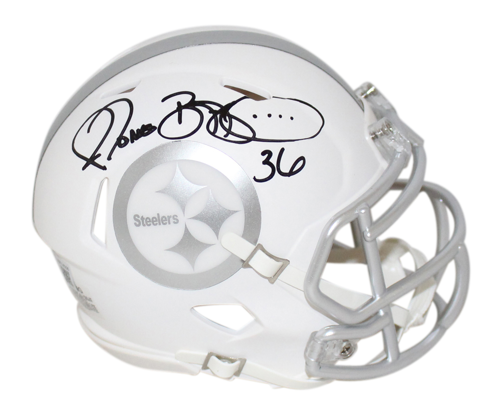 Jerome Bettis Autographed/Signed Pittsburgh Steelers Ice Mini Helmet BAS 32465