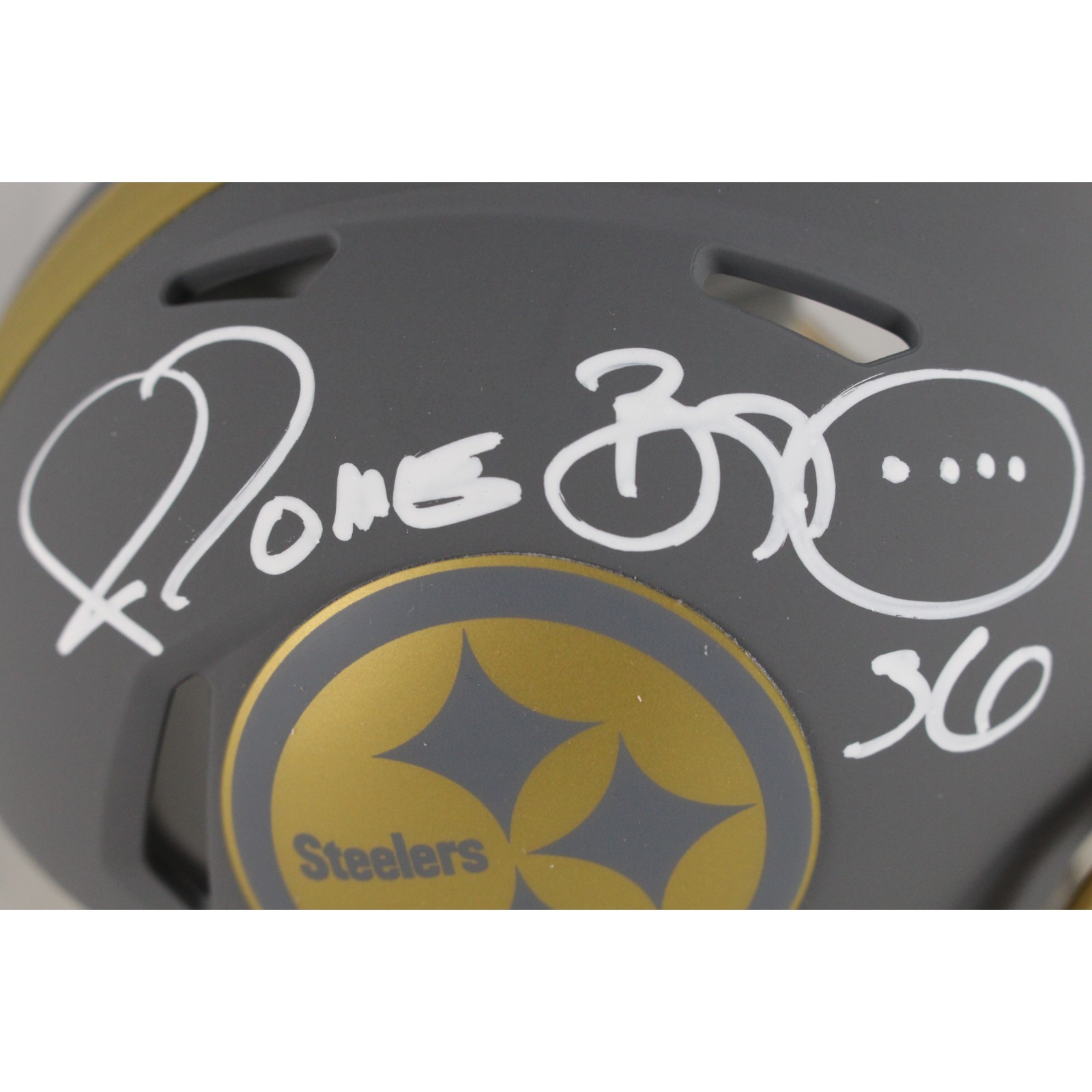 Jerome Bettis Autographed Pittsburgh Steelers Slate Mini Helmet Beckett 49232