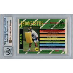 Jerome Bettis Autographed 1993 Bowman #264 Slabbed Trading Card Beckett 50622