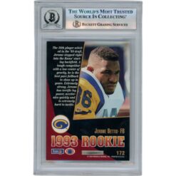 Jerome Bettis Autographed 1993 Select #172 Slabbed Trading Card Beckett 50636