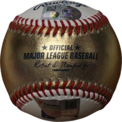 Mookie Betts Autographed Los Angeles Dodgers OML Gold White Baseball FAN 46904