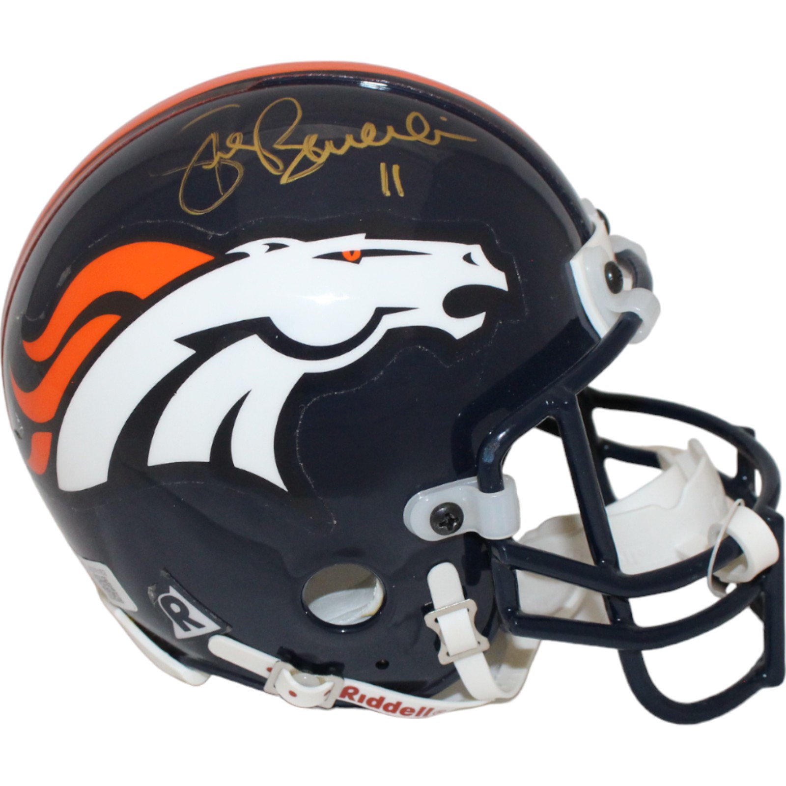Steve Beuerlein Signed Denver Broncos VSR4 Authentic Mini Helmet BAS 44130
