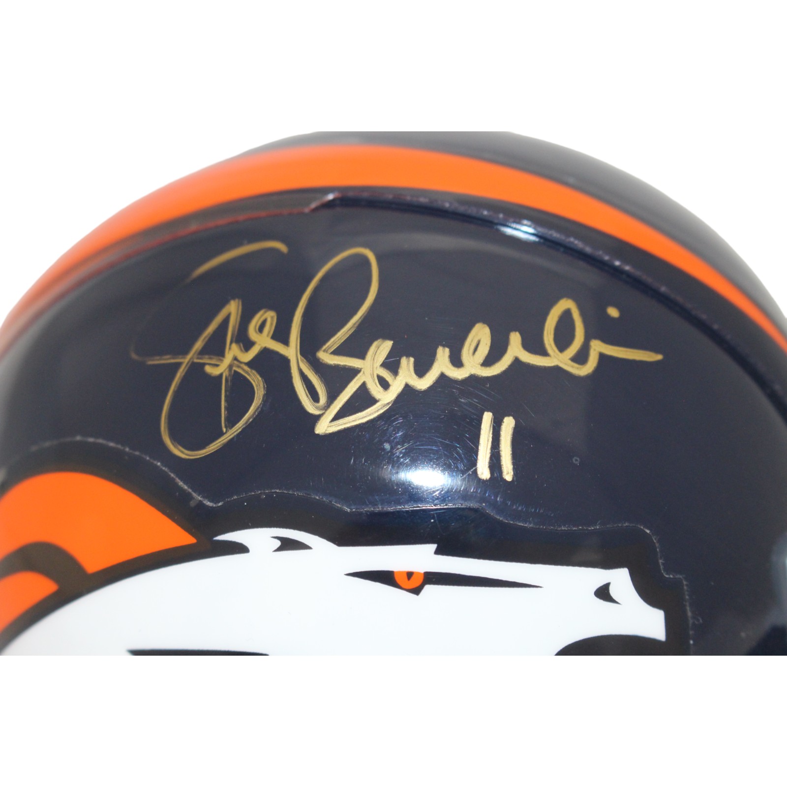 Steve Beuerlein Signed Denver Broncos VSR4 Authentic Mini Helmet BAS 44130