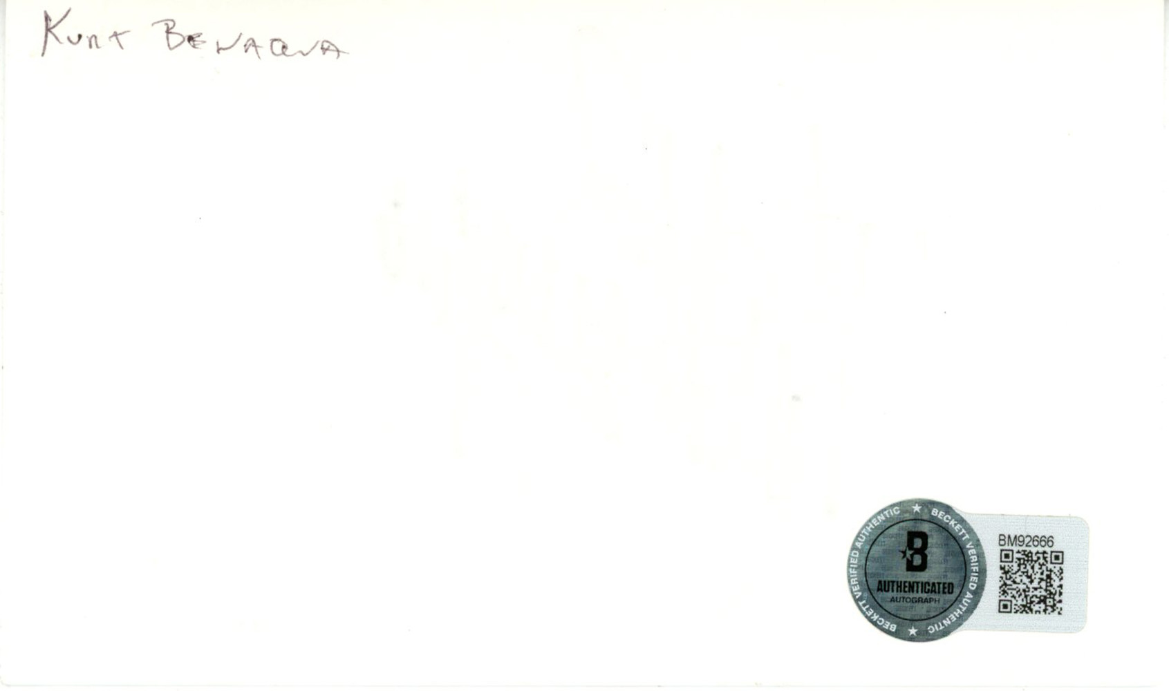 Kurt Bevacqua Autographed San Diego Padres Index Card Beckett 45305