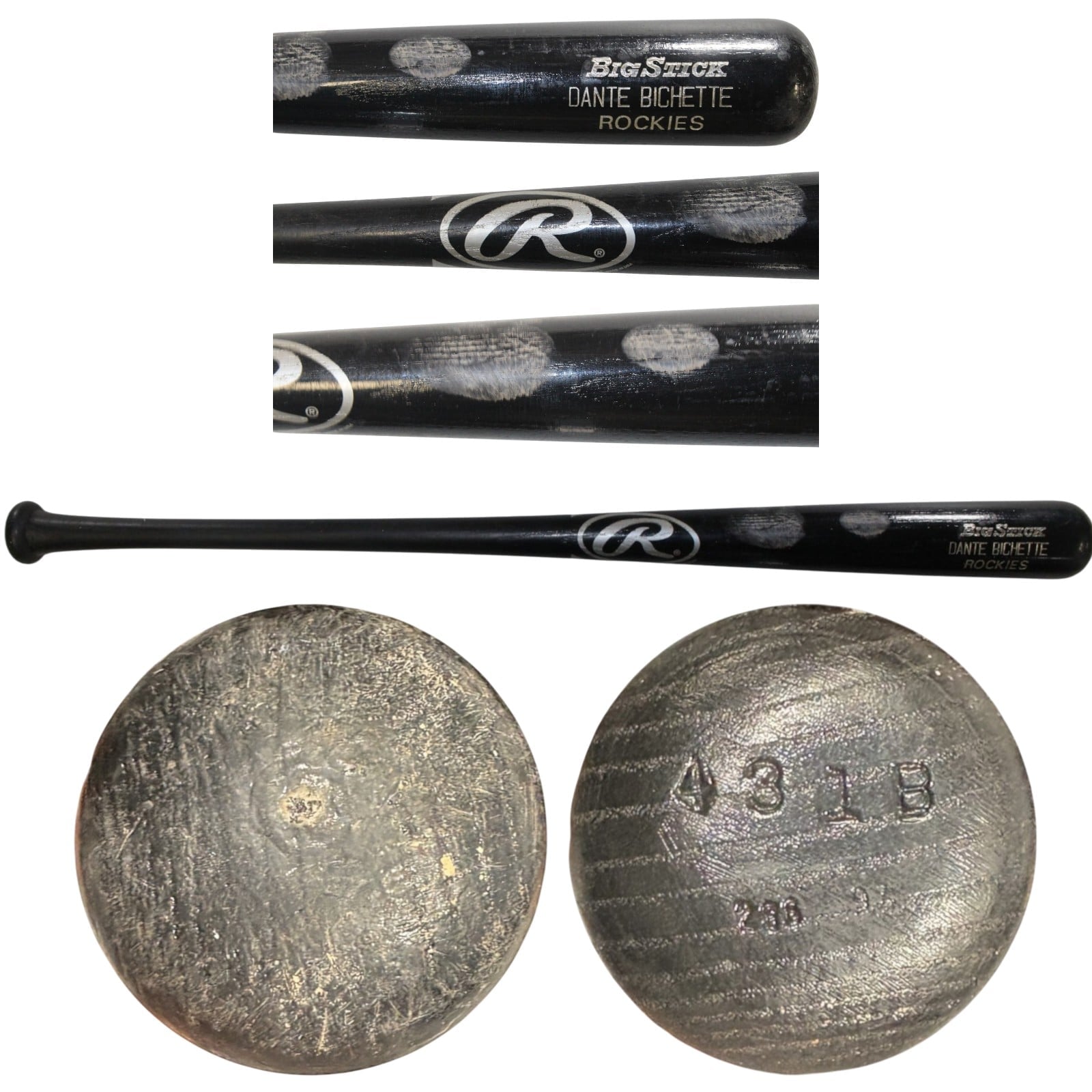 Dante Bichette Colorado Rockies Game Used Black Rawlings Baseball Bat 57273