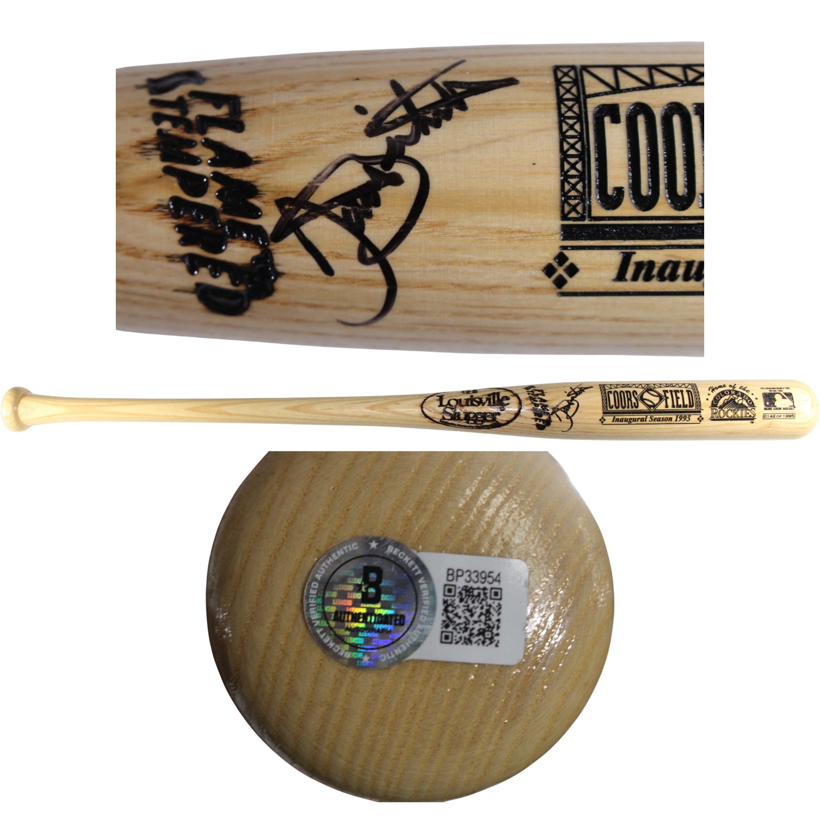 Dante Bichette Autographed Colorado Rockies 1995 Coors Field Bat Beckett 53394 1 Dante Bichette Autographed Colorado Rockies 1995 Coors Field Bat Beckett 53394