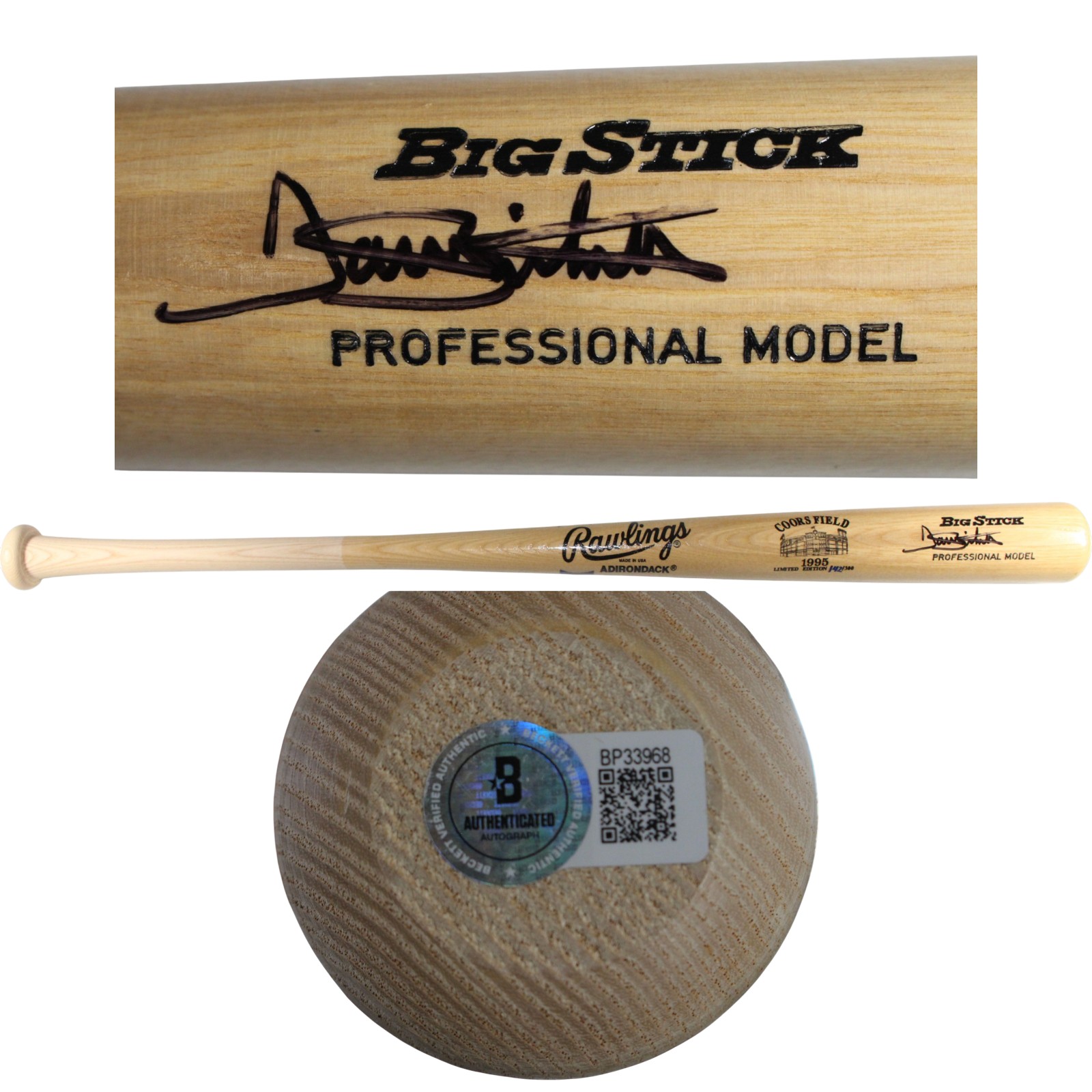 Dante Bichette Autographed Colorado Rockies 1995 Coors Field Bat Beckett 53400 1 Dante Bichette Autographed Colorado Rockies 1995 Coors Field Bat Beckett 53400