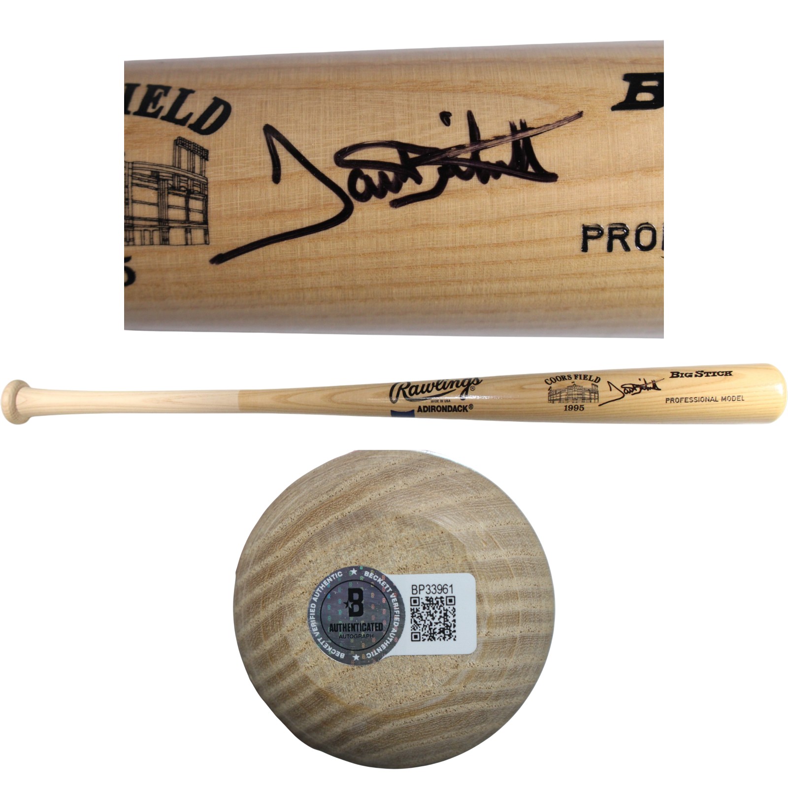 Dante Bichette Autographed Colorado Rockies 1995 Coors Field Bat Beckett 53405 1 Dante Bichette Autographed Colorado Rockies 1995 Coors Field Bat Beckett 53405
