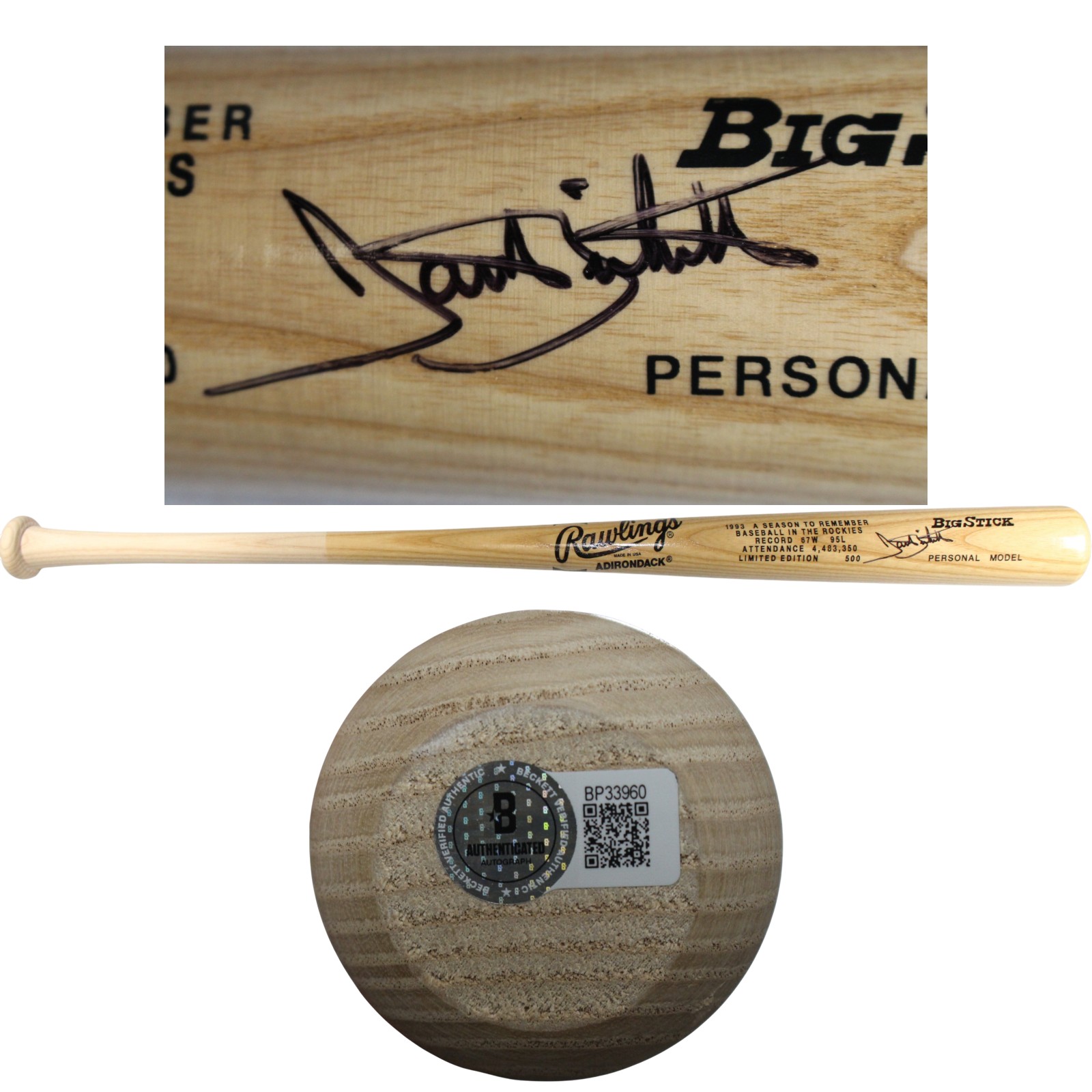 Dante Bichette Autographed Colorado Rockies 95 Season To Remember Beckett 53404