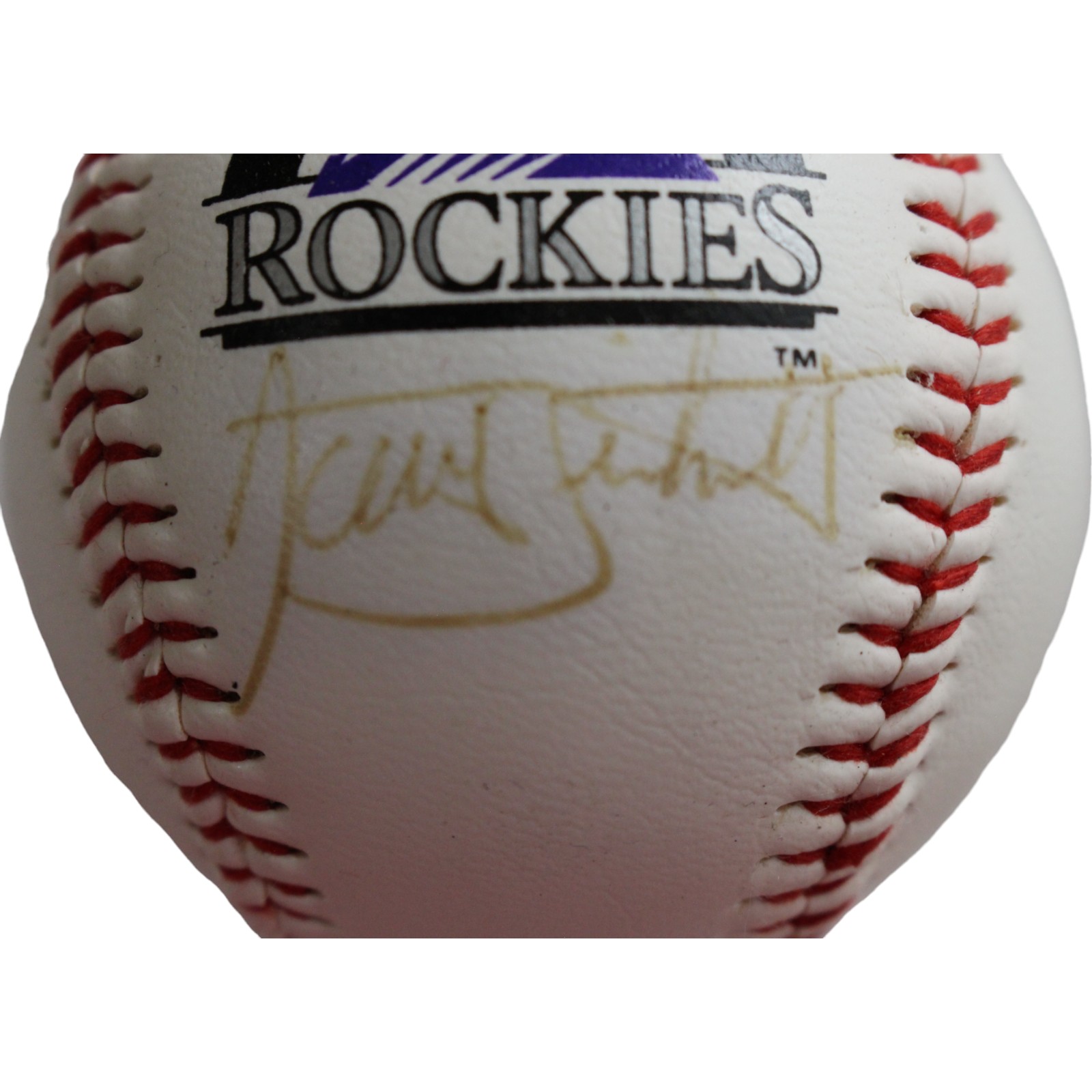 Dante Bichette Autographed Colorado Rockies Logo Baseball Beckett 44338