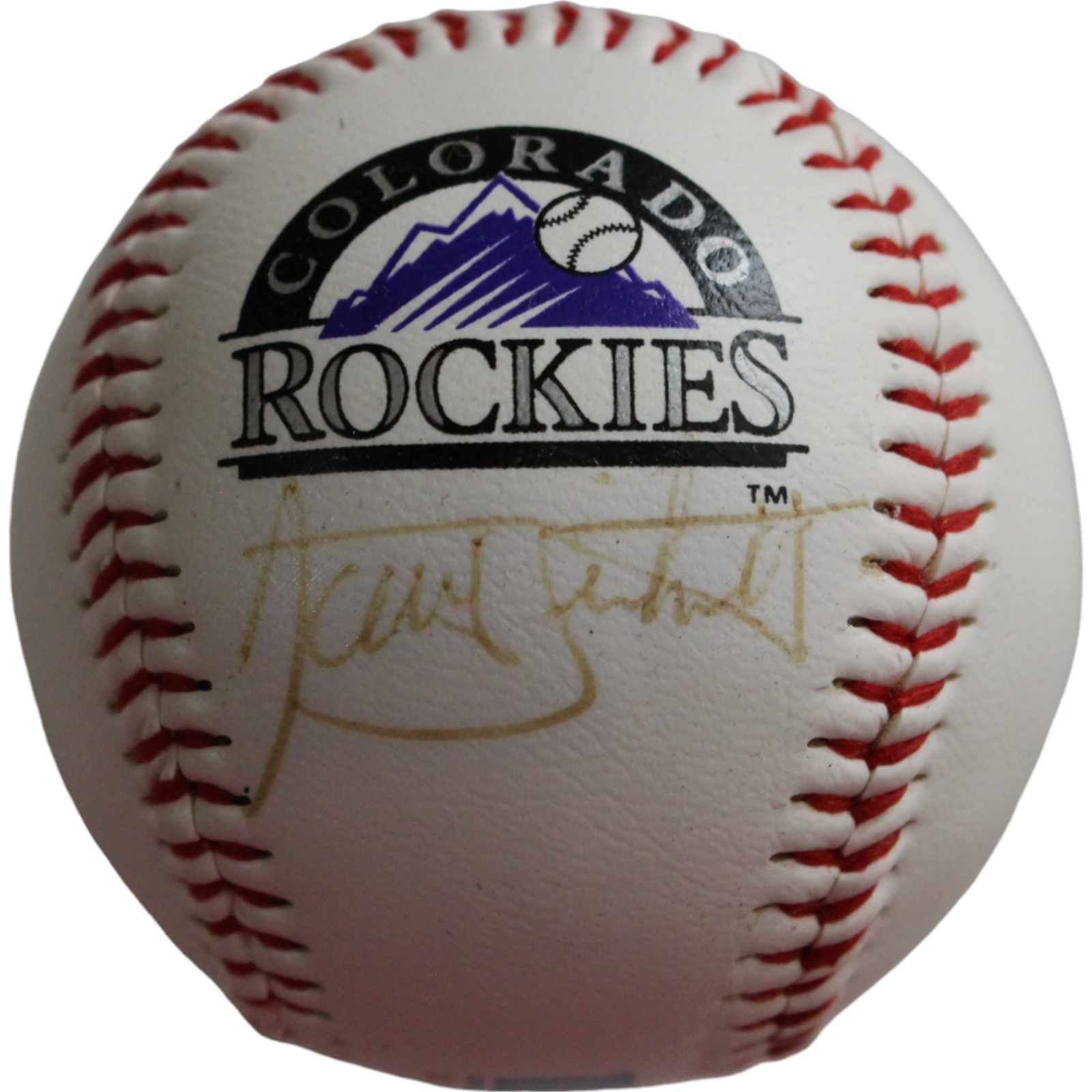 Dante Bichette Autographed Colorado Rockies Logo Baseball Beckett 44338