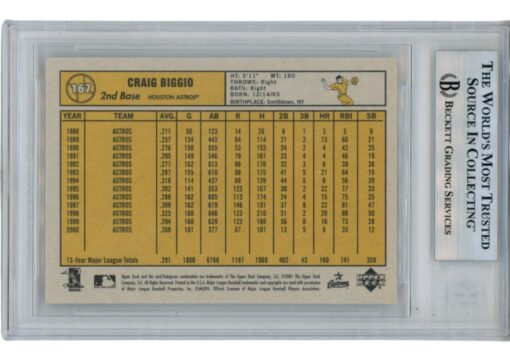 Craig Biggio Autographed 01 Upper Deck Vintage #167 Trading Card Beckett 52707