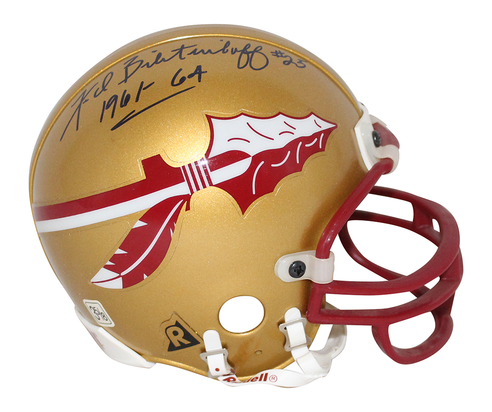 Fred Biletnikoff Signed Florida State Seminoles Replica Mini Helmet BAS 33018