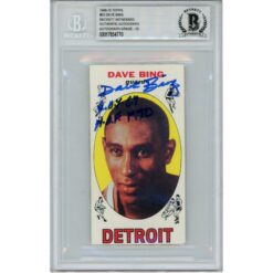 Dave Bing Autographed 1969 Topps #55 2 Insc. Slabbed Trading Card Beckett 50628