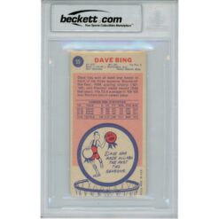 Dave Bing Autographed 1969 Topps #55 2 Insc. Slabbed Trading Card Beckett 50662