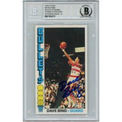 Dave Bing Autographed 1976-77 Topps #76 HOF Slabbed Trading Card Beckett 50623