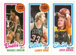 1980-81 Topps Larry Bird, Jack Sikma, Marques Johnson #232-30-143 (RC) 55914
