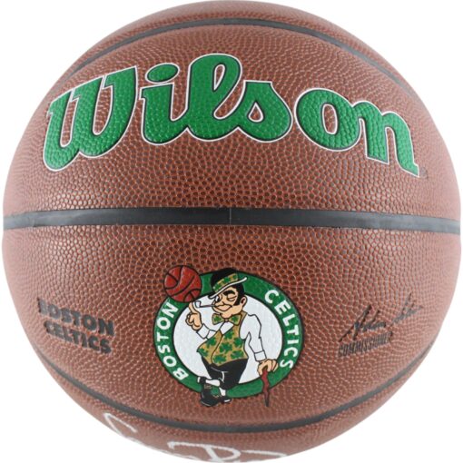 Larry Bird Autographed Boston Celtics Wilson Green Logo Basketball Beckett 50251