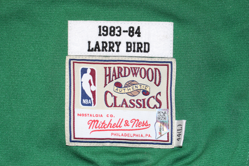 Boston Celtics Larry Bird Autographed Authentic Green Mitchell