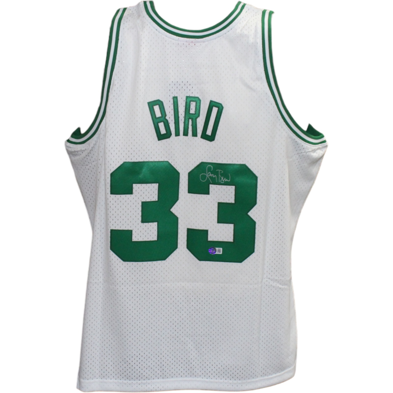 Larry Bird Autographed/Signed Boston Celtics M&N White Jersey Beckett