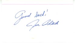 Joe Black Autographed Brooklyn Dodgers Index Card w/Good Luck Beckett 56541